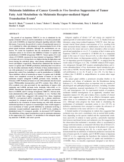 Melatonin Inhibition of Cancer Growth in Vivo
