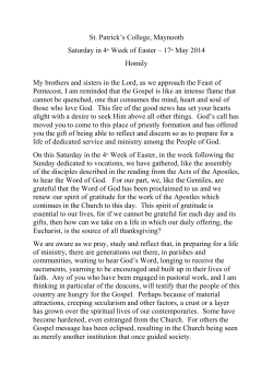 Saturday homily Maynooth - St. Patricks College Maynooth