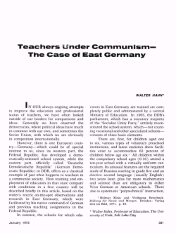 Teachers Under Communism&mdash;The Case of East Germany