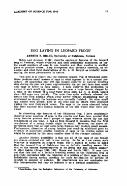 Egg-Laying in Leopard Frogs - Oklahoma State University