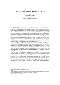 the phenomenon of tremor in galen - the Southern Association for