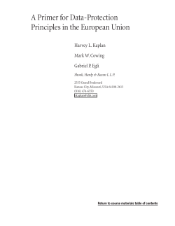 A Primer for Data-Protection Principles in the European Union
