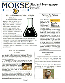 to read - Morse Elementary School