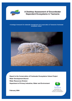 A Desktop Assessment of Groundwater Dependent Ecosystems in
