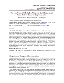 the importance of abc models in cost management