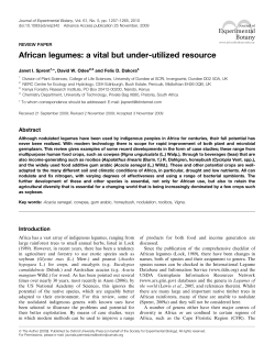 African legumes: a vital but under-utilized resource