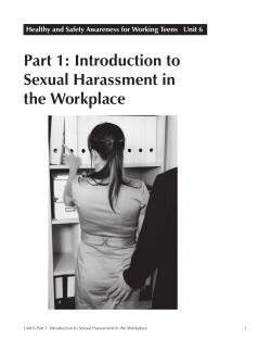 Part 1: Introduction to Sexual Harassment in the Workplace