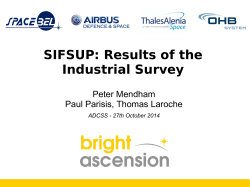 SIFSUP: Results of the Industrial Survey