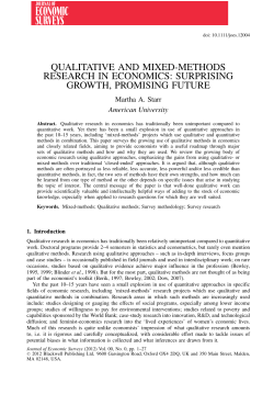 QUALITATIVE AND MIXEDMETHODS RESEARCH IN ECONOMICS