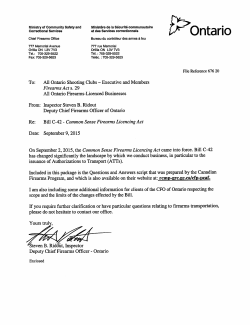 Bill C-42 - Common Sense Firearms Licencing Act