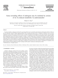 Some rewarding effects of androgens may be mediated by actions of