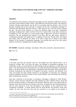 1 Observations on the historical usage of the term &ldquo;comparative