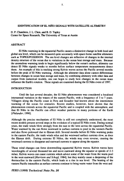 identification of el niño signals with satellite altimetry