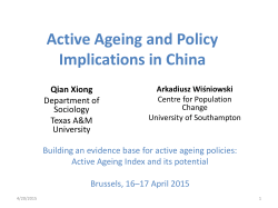 Active Ageing and Policy Implications in China