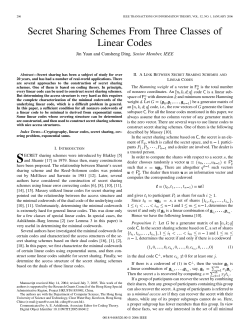 Secret Sharing Schemes From Three Classes of Linear Codes