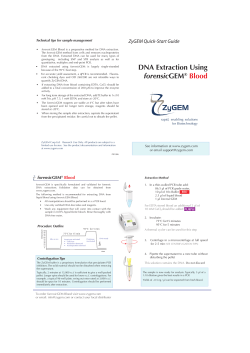 DNA Extraction Using forensicGEM&reg; Blood