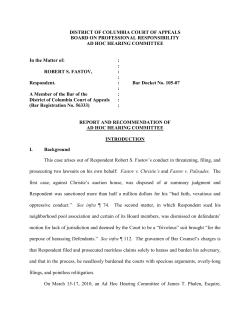 HC Report and Recommendation No. 105-07: In re Robert