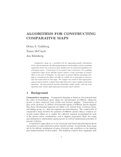 Algorithms for Constructing Comparative Maps.