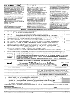 2016 Form W-4