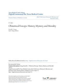Obstetrical Forceps: History, Mystery, and Morality