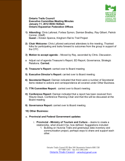 120111 OTC Exec Minu.. - Ontario Trails Council