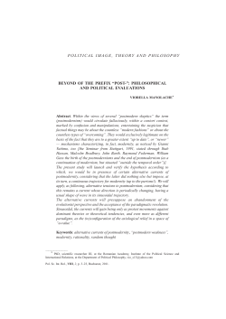 beyond of the prefix &ldquo;post-&rdquo;: philosophical and political evaluations
