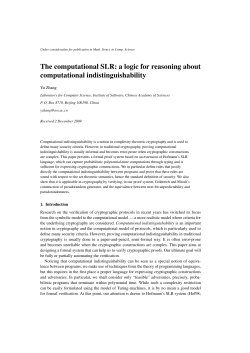 The computational SLR: a logic for reasoning about computational