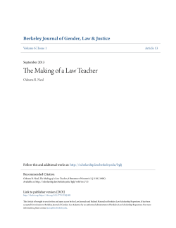The Making of a Law Teacher - Berkeley Law Scholarship Repository