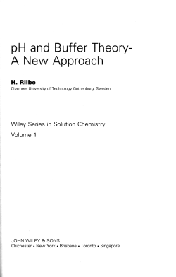 pH and Buffer Theory- A New Approach