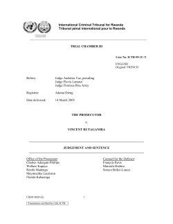 Judgement and Sentence - University of Minnesota Human Rights