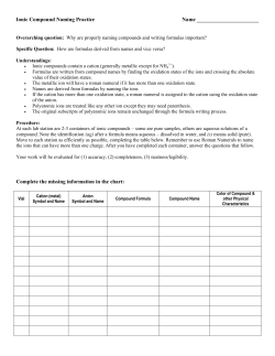 Ionic Compounds Naming Lab