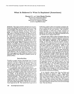 1996-What Is Believed Is What Is Explained (Sometimes)