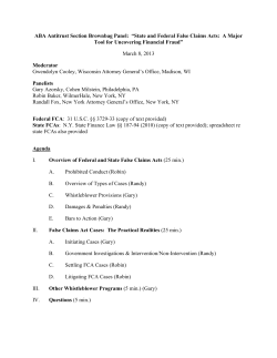 (03/08/2013) [Program Materials] State and Federal False Claims