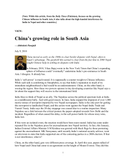 China`s growing role in South Asia