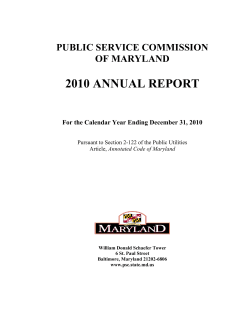 PUBLIC SERVICE COMMISSION - Maryland Public Service