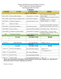 Classes - Nazareth Baptist Church