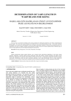 determination of yarn length in warp beams for sizing