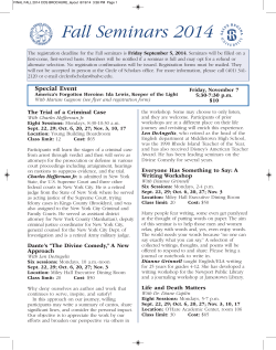 Fall Seminars 2014 - Salve Regina University