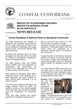 coastal custodians - Office of Environment and Heritage