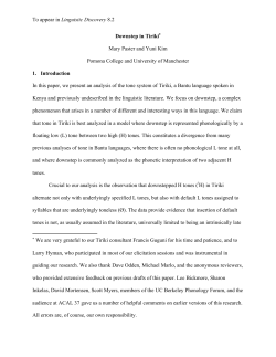 To appear in Linguistic Discovery 8.2 Downstep