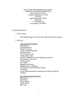 1 ECHO PARK NEIGHBORHOOD COUNCIL BOARD