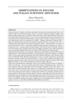 abbreviations in english and italian scientific discourse