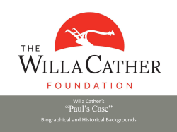 Paul`s Case - The Willa Cather Foundation