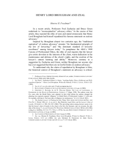 henry lord brougham and zeal - Hofstra Law