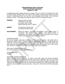 March 15, 2016 Neighborhood Public Meeting