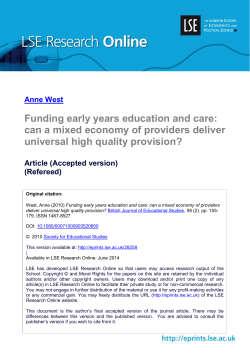 Funding early years education and care: can a mixed economy of