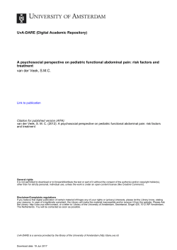 A psychosocial perspective on pediatric functional - UvA-DARE