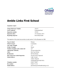Inspection judgements - Amble Links First School