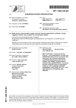 Radio ad hoc communication system, terminal, terminal