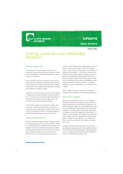 Cliffe Dekker Hofmeyr Capital Gains Tax and Immovable Property